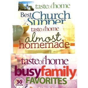 Taste of Home‎ Cookbook Paperback Lot of 3 Church Supper Almost Homemade Family